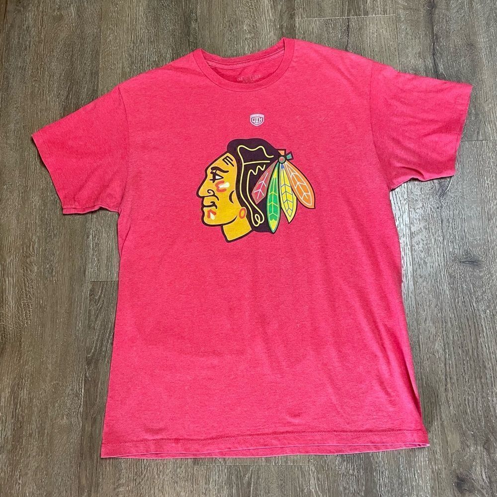 Red Chicago Blackhawks Old Time Hockey T-shirt Mens Size Medium